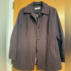 Liz Claiborne Dark Purple Pea Coat